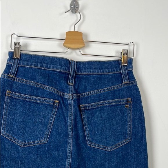 Madewell Straight Step Raw Hem Denim Jean Mini Skirt Women's 26 Frayed 5 Pocket - Picture 6 of 8